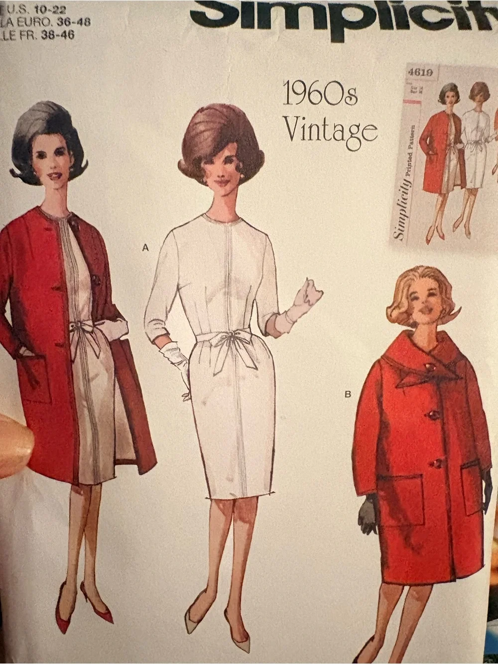 BN UNCUT SIMPLICITY 9447 A SEWING PATTERNS VINTAGE 1960'S DRESS COAT